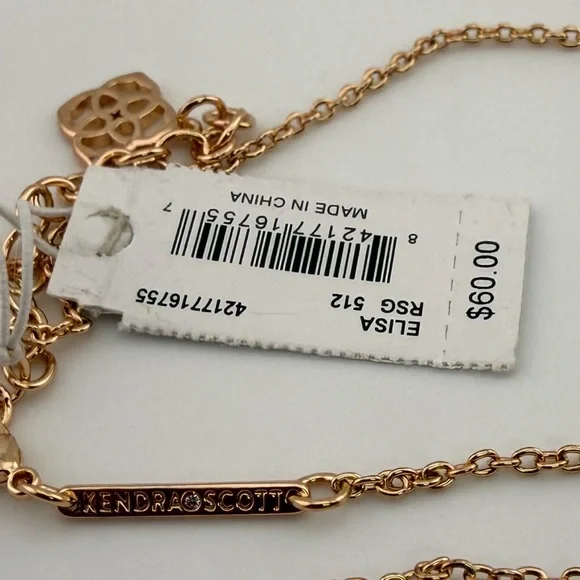 NWT Kendra Scott Gold Chain Necklace with Yellow AB Rhinestone Pendant - Picture 9 of 9